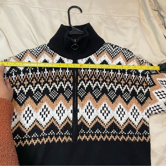 LOFT Fair Isle Half Zip Tunic Sweater - Picture 9 of 10